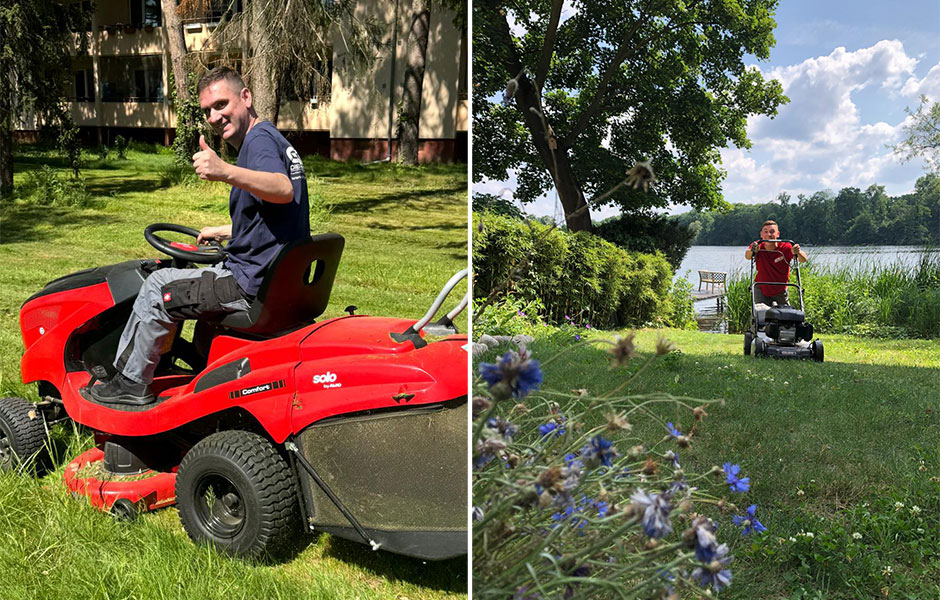 Grünflächenpflege - Rasen mähen von der GAB-Dienstleistung